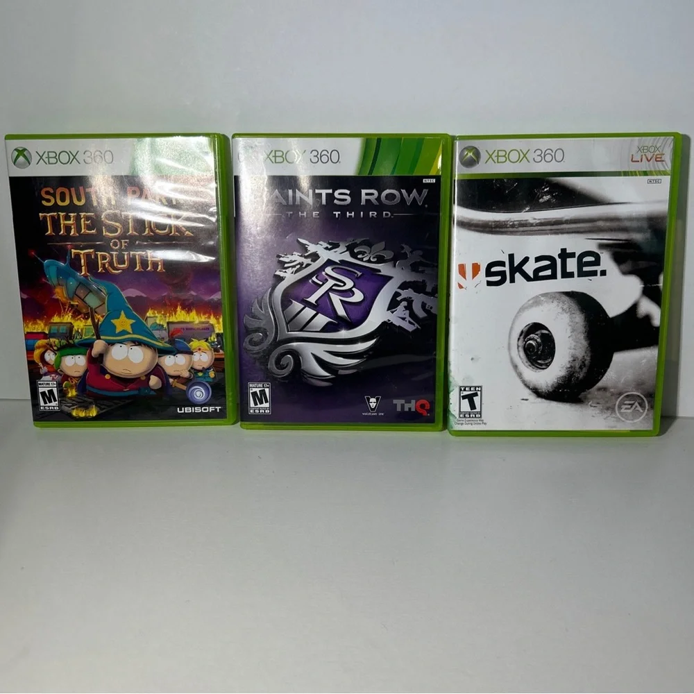 Xbox 360 Lot of 3 South Park ~ Saints Row ~ Skate **UNTESTED**